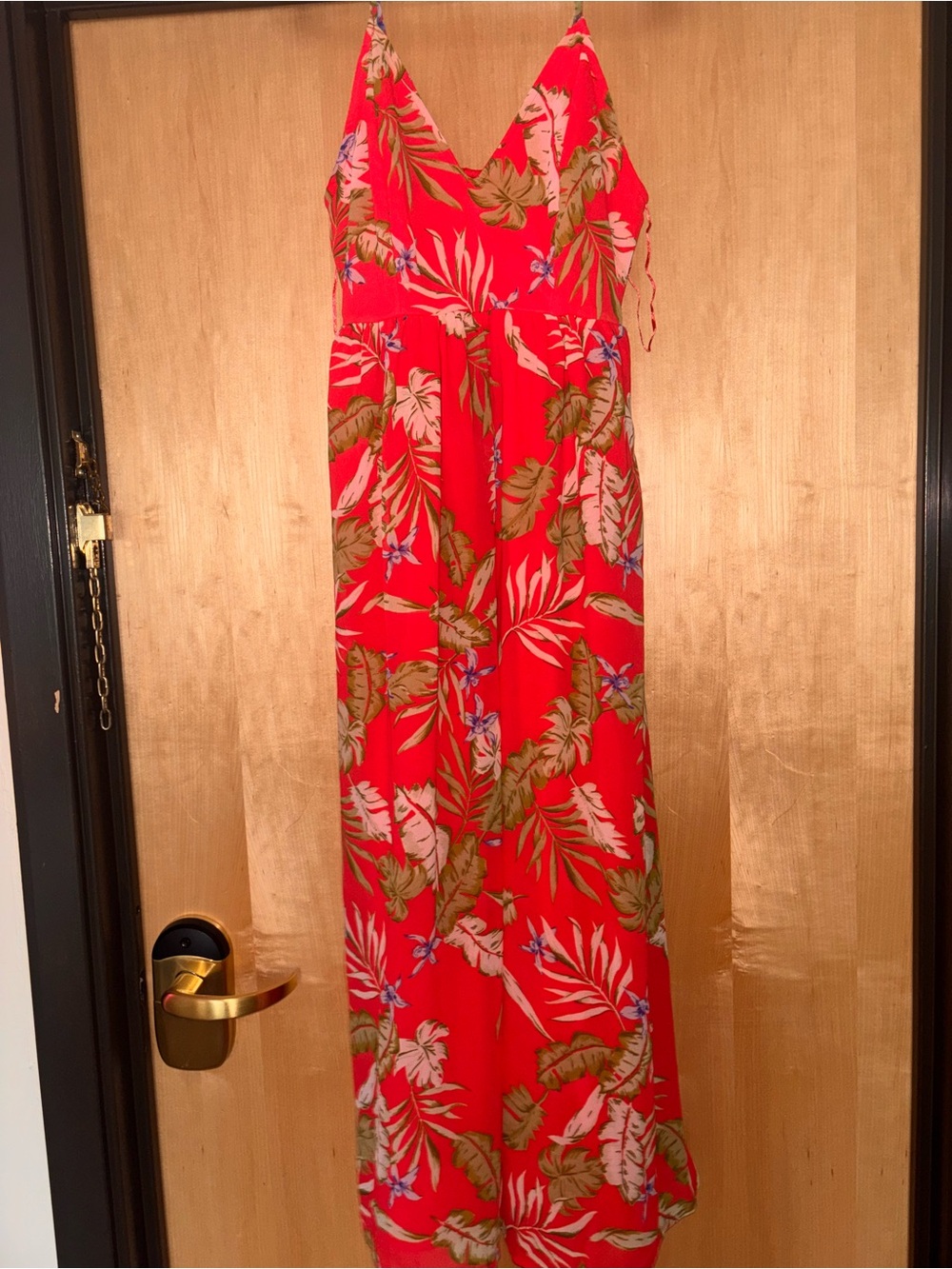 Japna Red Tropical Print Maxi Dress